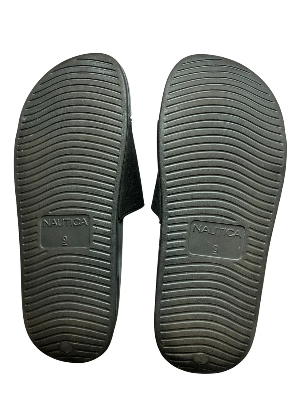 Nautica Unisex Black NS-83 Slide Sandals with White Logo